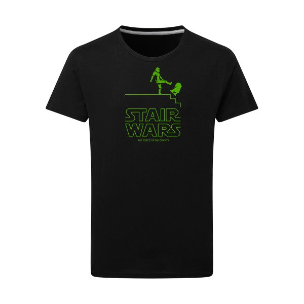 STAIR WARS vert pomme -Flex vert pomme sur T-shirt SG  Dark Black  4XL