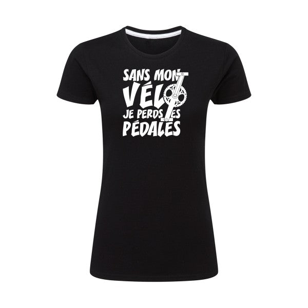 Sans mon vélo, je perds les pédales ! | Blanc |T shirt original femme|SG