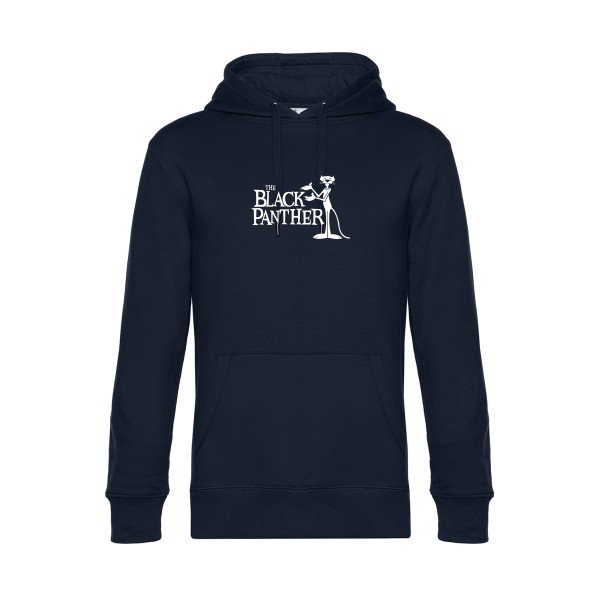 The-black-panther sweat shirt original Navy Blue flex Blanc impression Face
