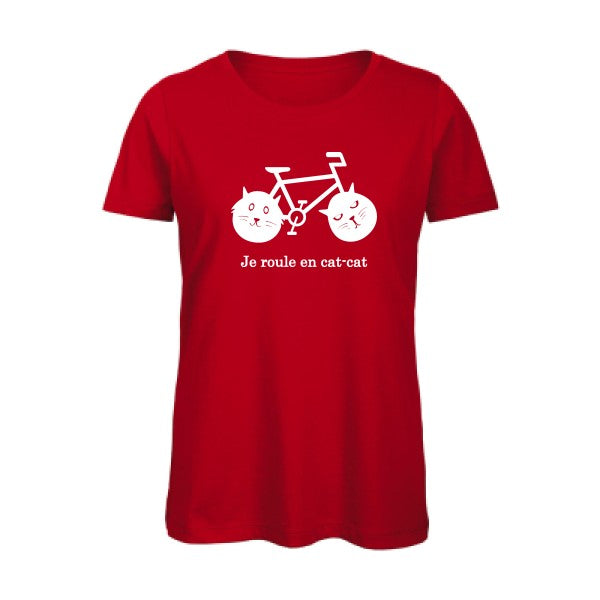 T shirt humour bio femme   femme bio|cat-cat bike Blanc 