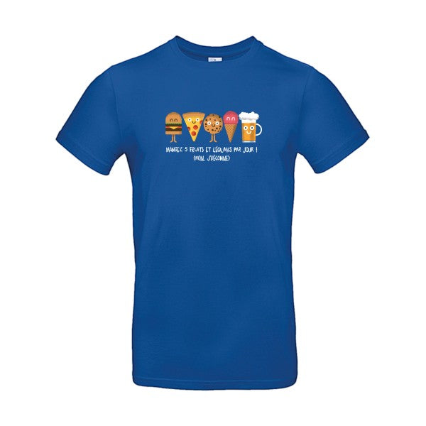T-shirt humour original 5 Fruits Et Legumes T Shirt couleur Royal Blue
