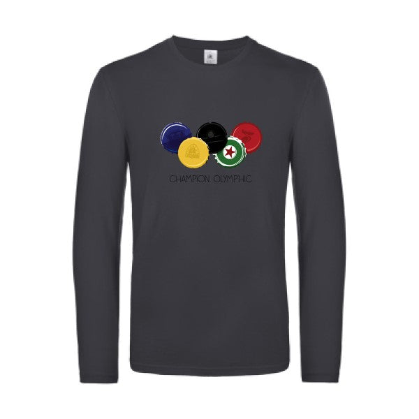 champion-olymp-hic-t-shirt-manches-longues-original-humour -Dark Grey