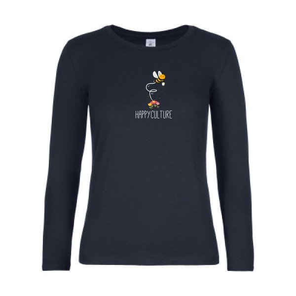 t-shirt lsl femme happy-  Navy flex 
