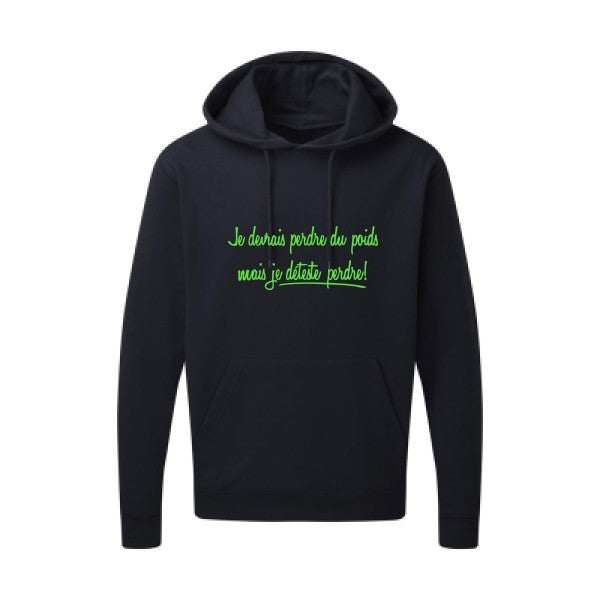 Né pour gagner Vert fluo |Sweat capuche imprimé homme