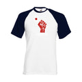 T-shirt fruit of the loom baseball  Resistance Pacifiste  couleur White/Deep Navy