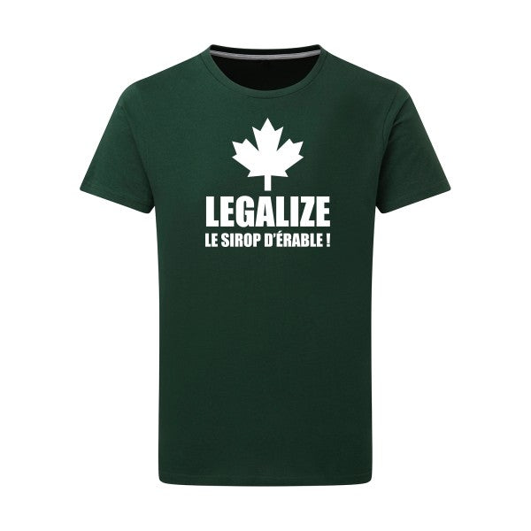 Legalize le sirop d'érable Blanc -Flex Blanc sur T-shirt SG  Bottle Green  2XL