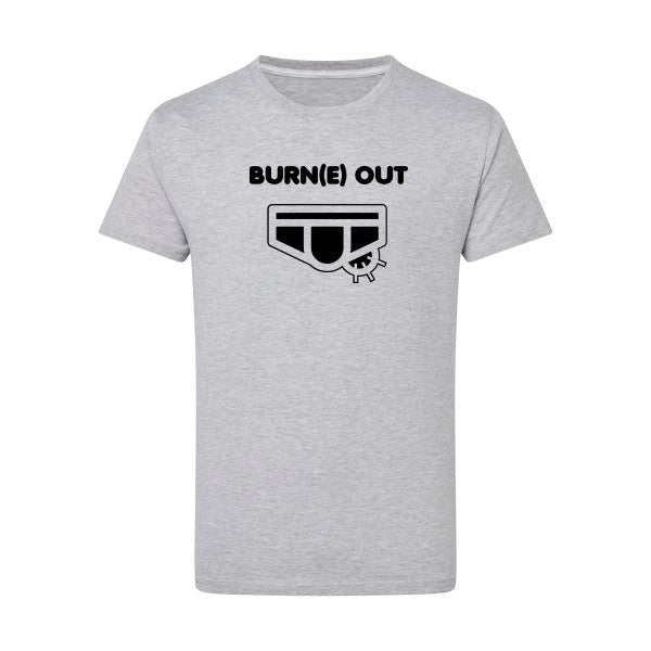 Burn(e) Out noir -Flex noir sur T-shirt SG  Light Oxford  5XL