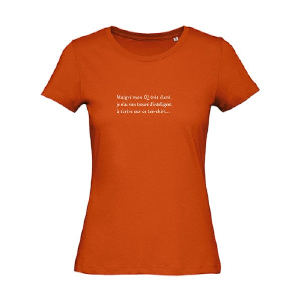 T shirt humour bio femme   femme bio|QI Blanc 