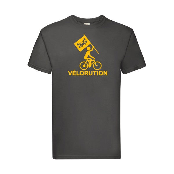 T-shirt|Vélorution |flex jaune Or| Fruit of the loom 205 g 