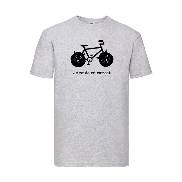 T-shirt|cat-cat bike |flex Noir| Fruit of the loom 205 g 