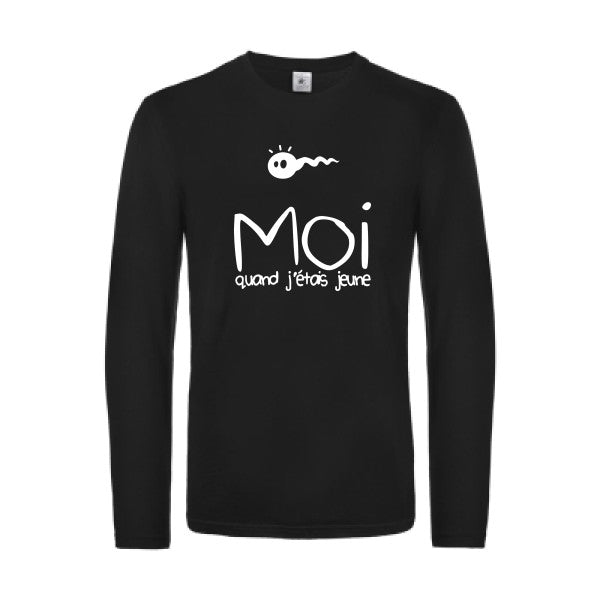 moi quand j etais jeune - t shirt- manches- longues- original- humour- Black impression Face