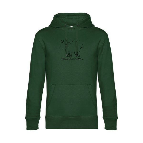 Dessine-moi-un-mouton sweat shirt original Bottle Green flex Noir impression Face