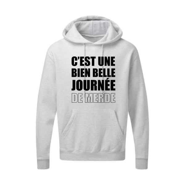 Journée de m... Noir |Sweat capuche imprimé homme