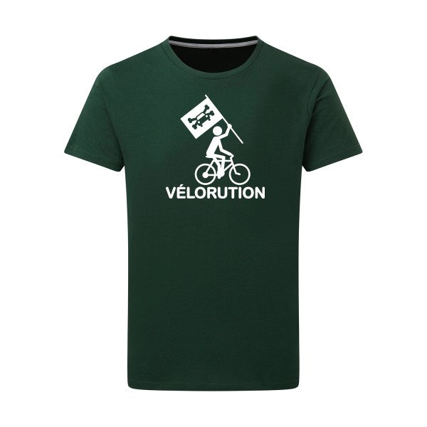 Vélorution - Flex Blanc Tshirt original Bottle Green  2XL