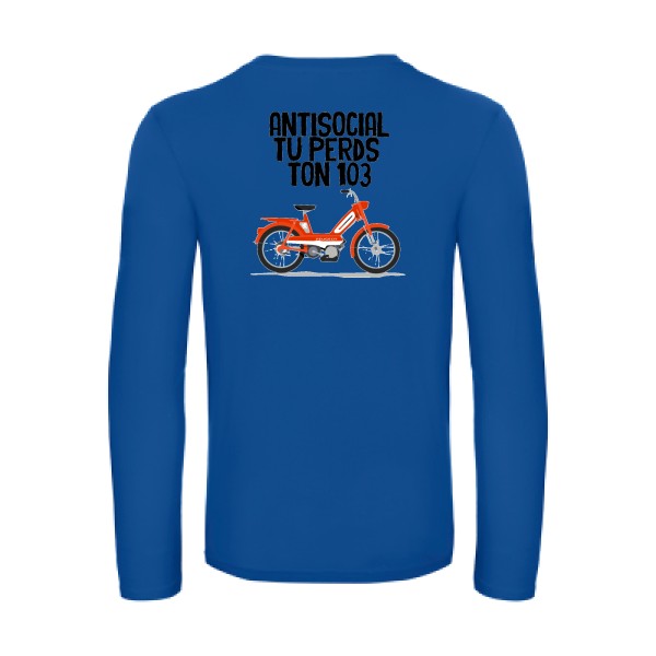 antisocial-t-shirt-manches-longues-original-humour -Royal Blue