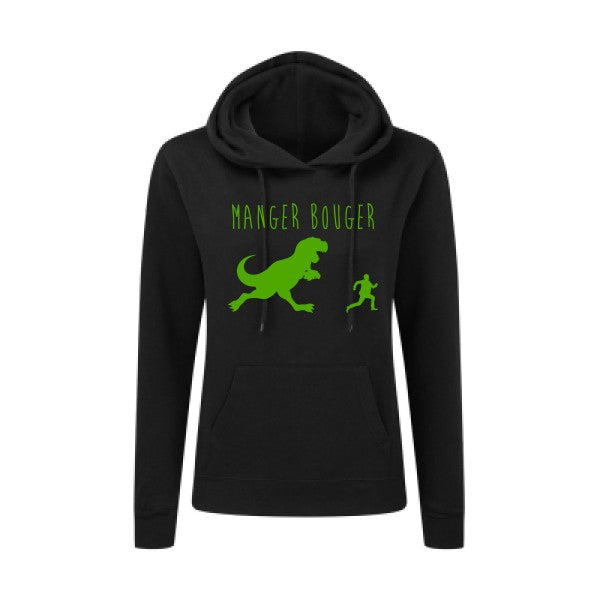 MANGER BOUGER Vert pomme |Sweat original à capuche Femme