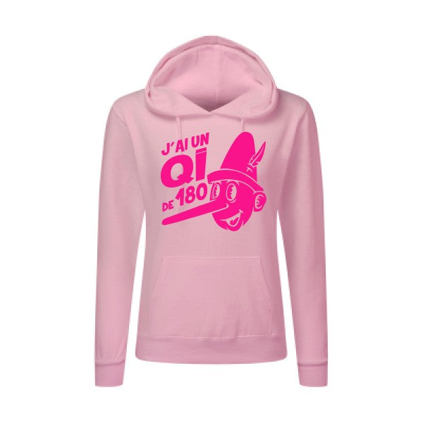 Quotient intellectuel Rose Fluo |Sweat original à capuche Femme