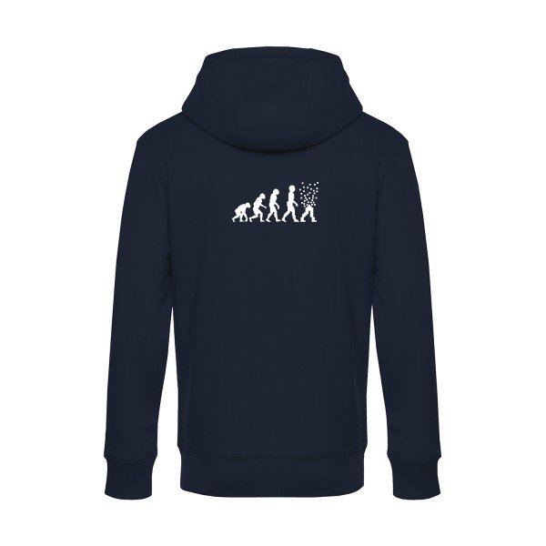 Evolution-numerique sweat shirt original Navy Blue flex Blanc impression Dos