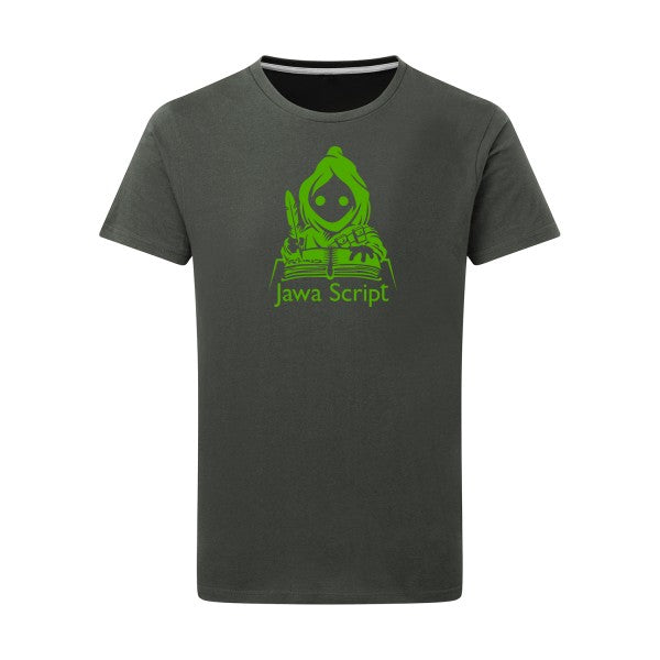 Jawa script vert pomme -Flex vert pomme sur T-shirt SG  Charcoal  5XL