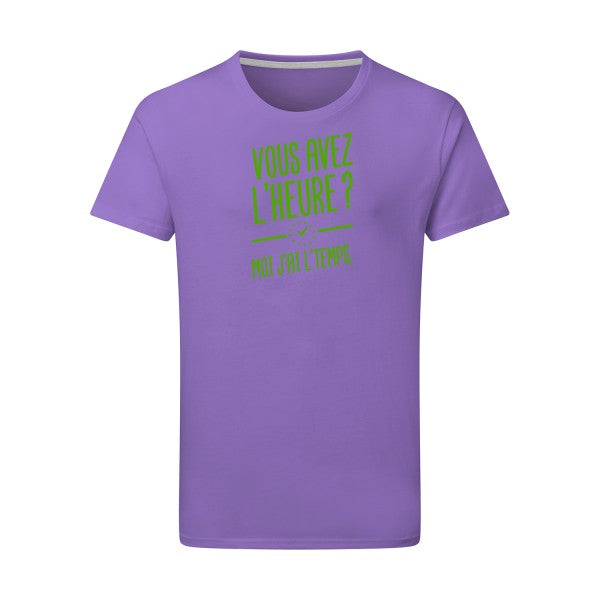 Vous avez l'heure? Moi j'ai l'temps. - Flex Vert pomme Tshirt original Aster Purple  2XL