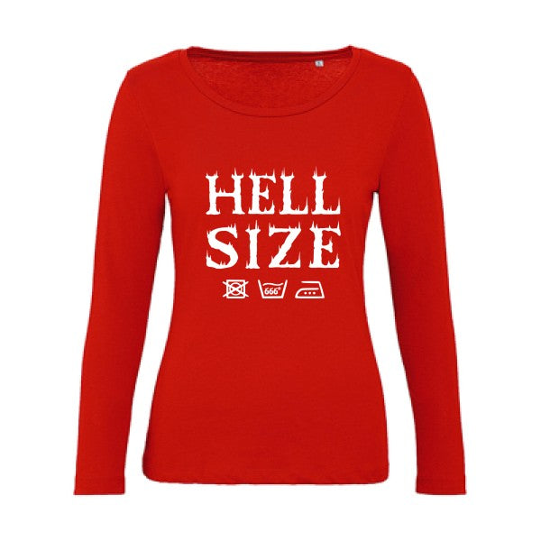 HELL SIZE ! Blanc |   T shirt manches longues femme|100% bio