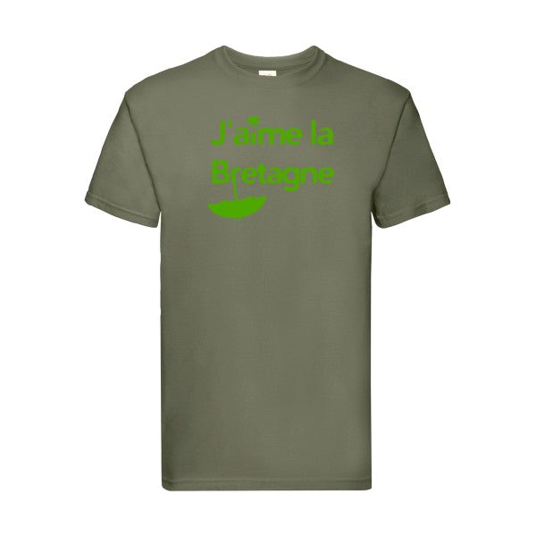 T-shirt|J'aime la Breta  G ne |Vert pomme|Fruit of the loom 205  G