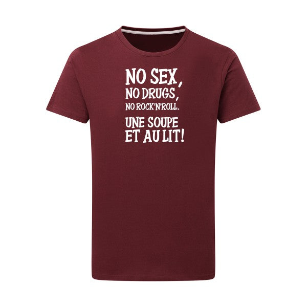 NO... -Flex Blanc sur T-shirt SG  Burgundy  2XL