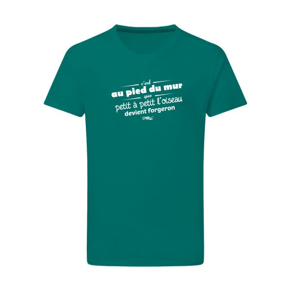 Proverbe à la con Blanc -Flex Blanc sur T-shirt SG  Emerald Green  2XL