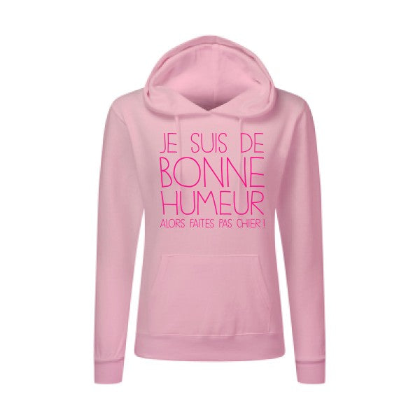 BONNE HUMEUR Rose Fluo |Sweat original à capuche Femme