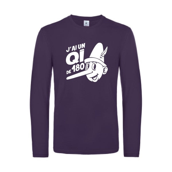 quotient intellectuel - t shirt- manches- longues- original- humour- Urban Purple impression Face