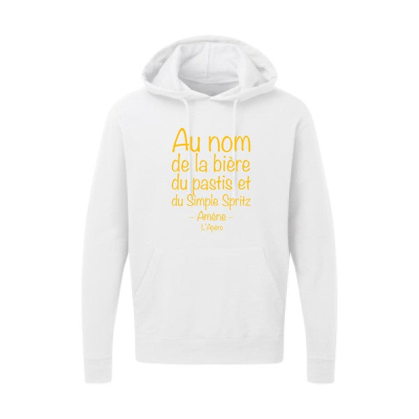 prière de l'apéro jaune Or |Sweat capuche imprimé homme