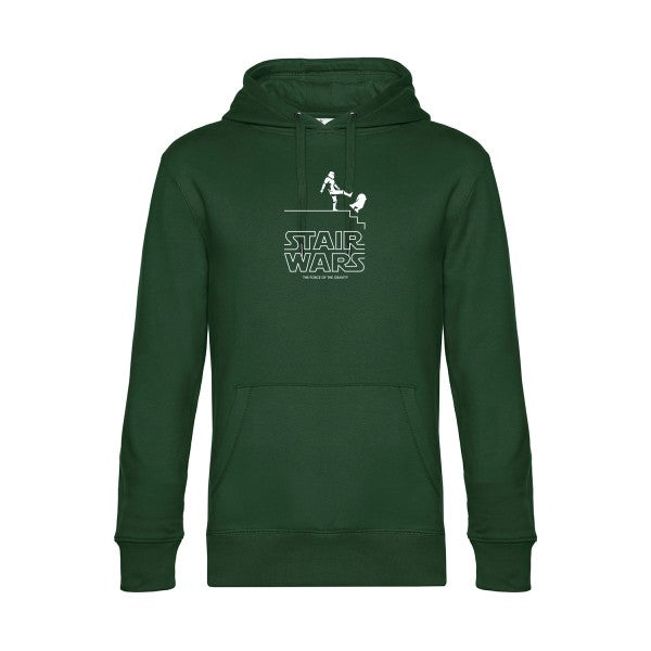 STAIR-WARS sweat shirt original Bottle Green flex Blanc impression Face