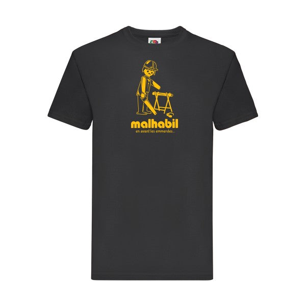 T-shirt|Malhabil... |flex jaune Or| Fruit of the loom 205 g 