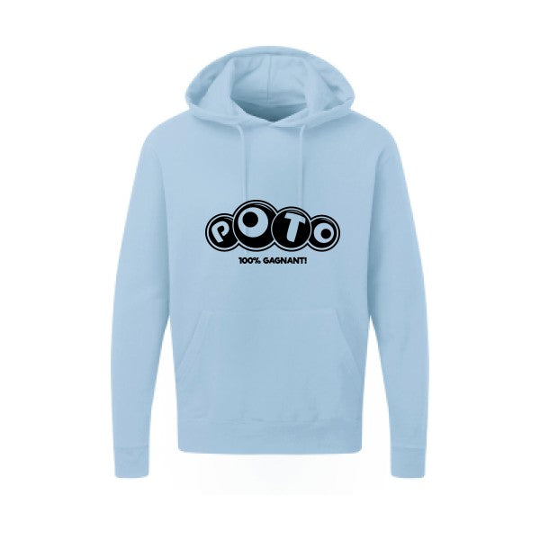 Poto Noir |Sweat capuche imprimé homme