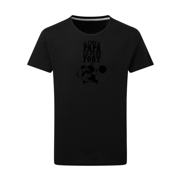 C'est qui le plus fort ? noir -Flex noir sur T-shirt SG  Dark Black  4XL