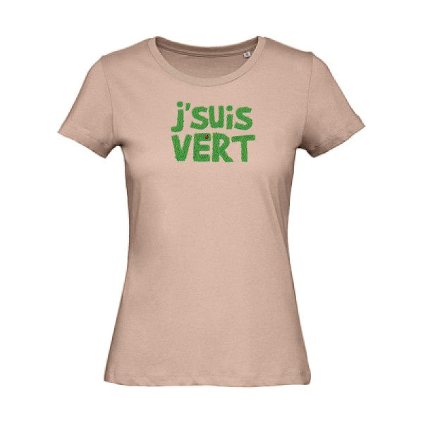 J-suis-vert- - t-shirt original femme Millennial Pink