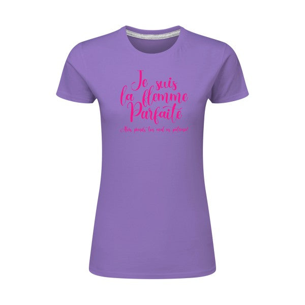 La flemme parfaite | Rose Fluo |T shirt original femme|SG