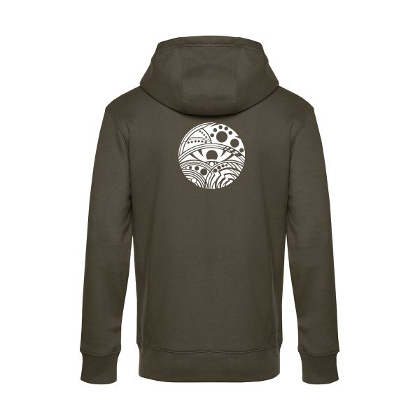 Eye sweat shirt original Khaki flex Blanc impression Dos