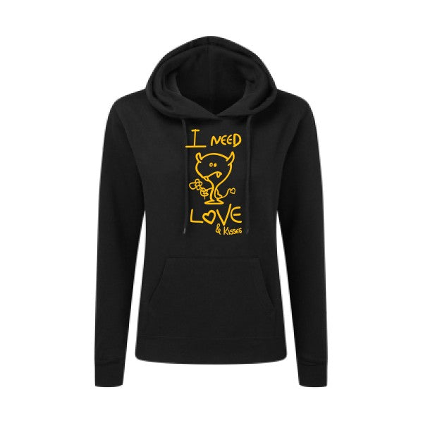 LOVER jaune Or |Sweat original à capuche Femme