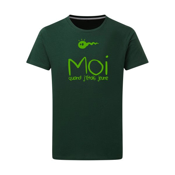 Moi, quand j'étais jeune vert pomme -Flex vert pomme sur T-shirt SG  Bottle Green  2XL