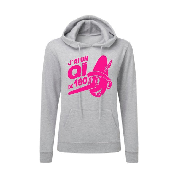 Quotient intellectuel Rose Fluo |Sweat original à capuche Femme