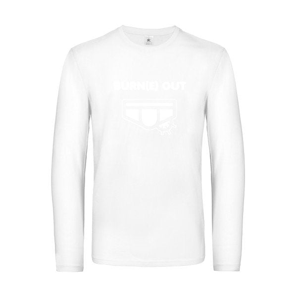 burn(e) out - t shirt- manches- longues- original- humour- White impression Face