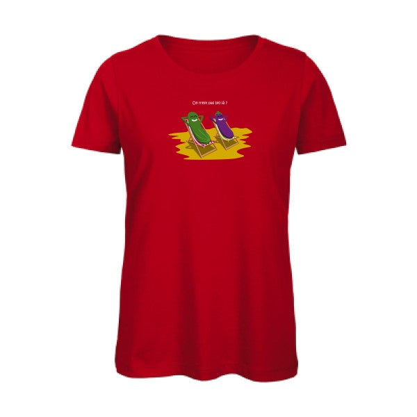 On-n-est-pas-bio-la-?- T-shirt original - t-shirt original femme Red