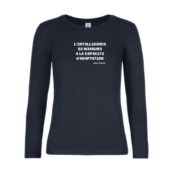 t-shirt lsl femme L-intelligence Navy flex blanc