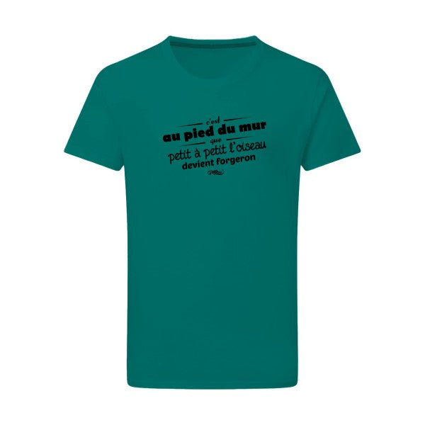 Proverbe à la con noir -Flex noir sur T-shirt SG  Emerald Green  2XL