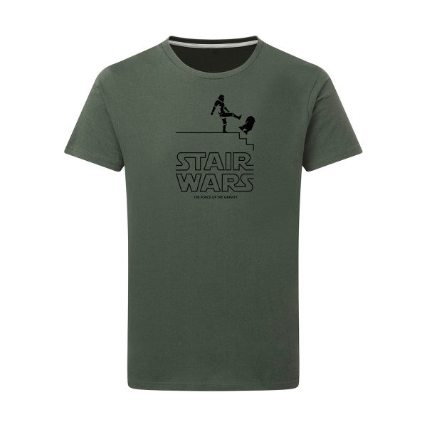 STAIR WARS noir -Flex noir sur T-shirt SG  Thyme  2XL