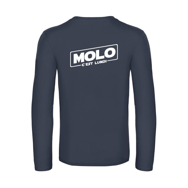 molo c est lundi - t shirt- manches- longues- original- humour- Navy impression Dos