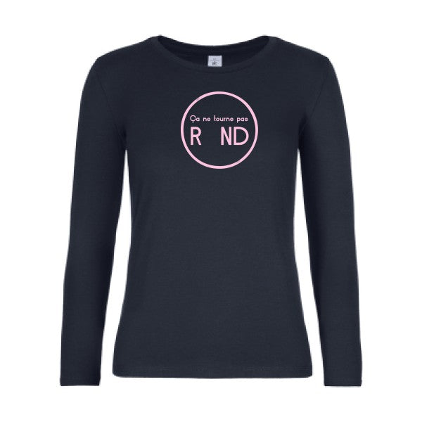 t-shirt lsl femme ca-ne-tourne-pas-rond- Navy flex Rose