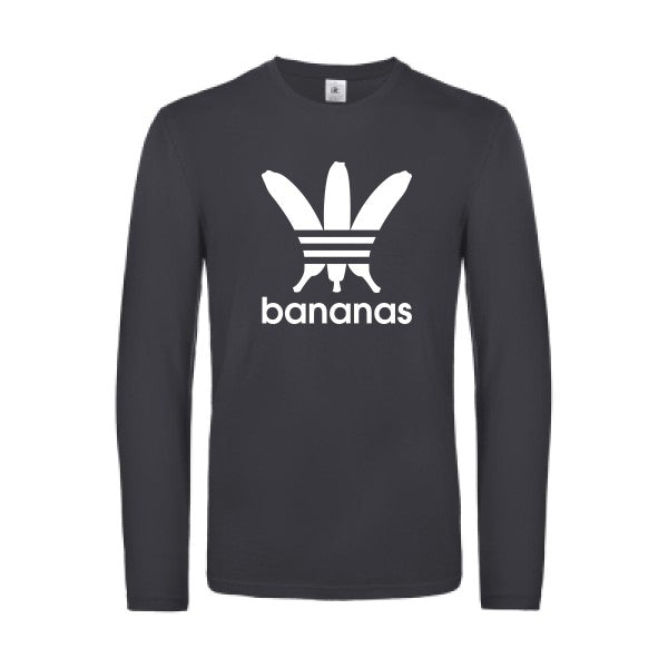 bananas - t shirt- manches- longues- original- humour- Dark Grey impression Face