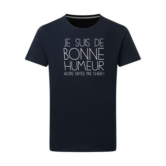 BONNE HUMEUR Blanc -Flex Blanc sur T-shirt SG  Navy  5XL